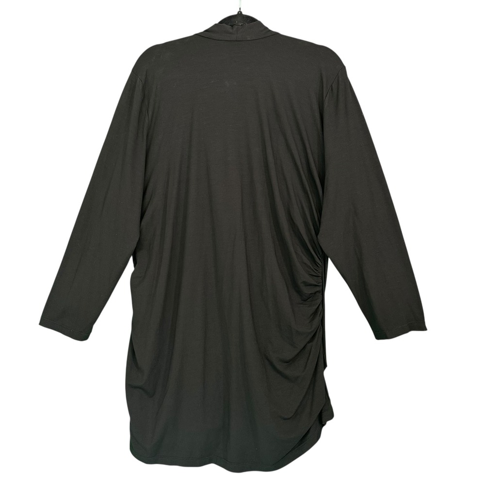 MM.LaFleur Fey Top Black Stretch Ruched Wrap Blouse +3 Plus Size Career NWT - Picture 10 of 12